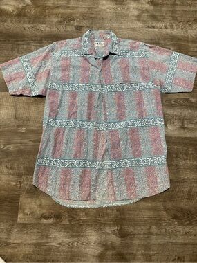 IMPACT Vintage 80s 90s Button Front 100% Cotton Size Medium